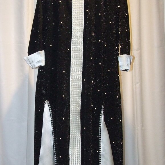 New Black and White Evening Stretchy Custom Made Dress in Chanel Style - Picture 3 of 6